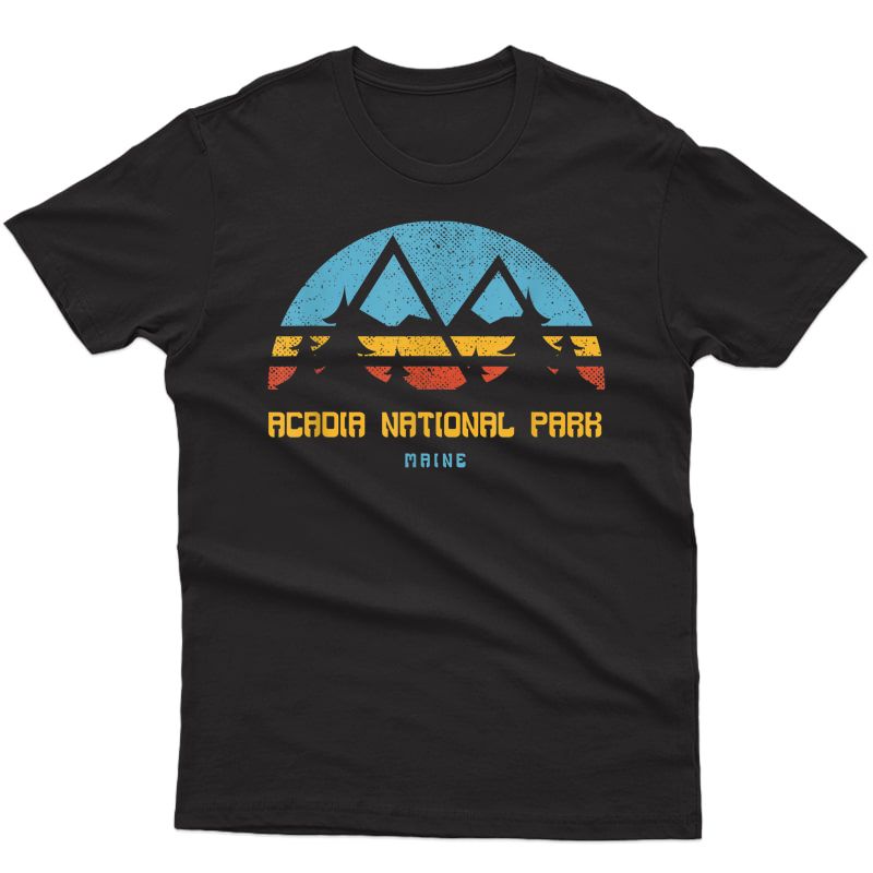 Acadia National Park Shirt Maine Retro Vintage Hiking Gift