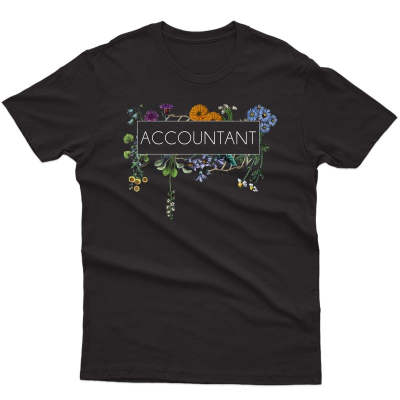 Accountant Botanicals Shirt Vintage Herbarium Flowers