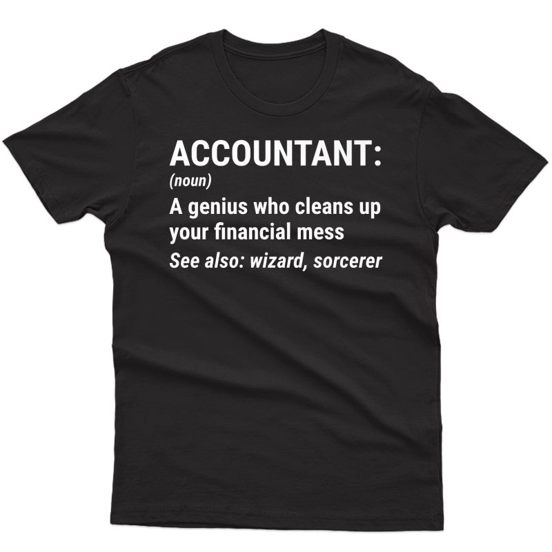 Accountant Definition Noun Funny Accounting Cpa Premium T-shirt