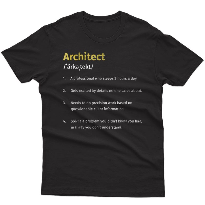 Architect Definition T-shirt Architecture Distressed Tee