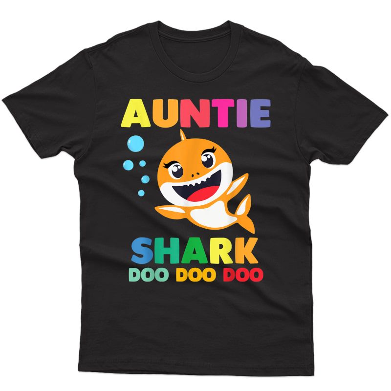 Auntie Shark Shirt Doo Doo Uncle Mommy Daddy Aunt Tshirt T-shirt