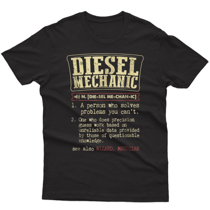 Funny Diesel Mechanic Meaning T Shirts Vintage Design