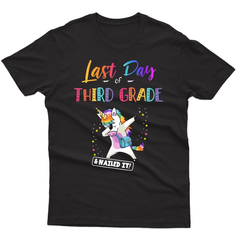 Happy Last Day Of 3rd Grade Tea Student Unicorn Dab T-shirt