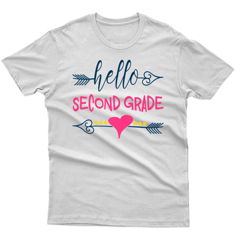 Hello Second Grade Shirt Tea Back To School Gift 2nd Premium T-shirt