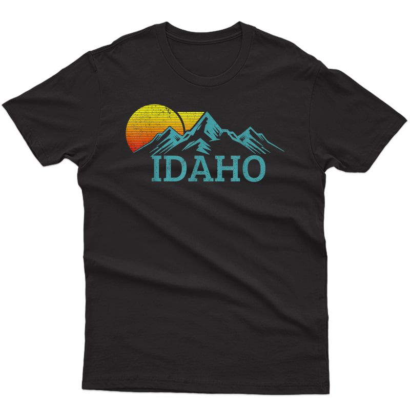 Idaho Vintage Mountains Sunset Hiking Nature Souvenir Gift T-shirt