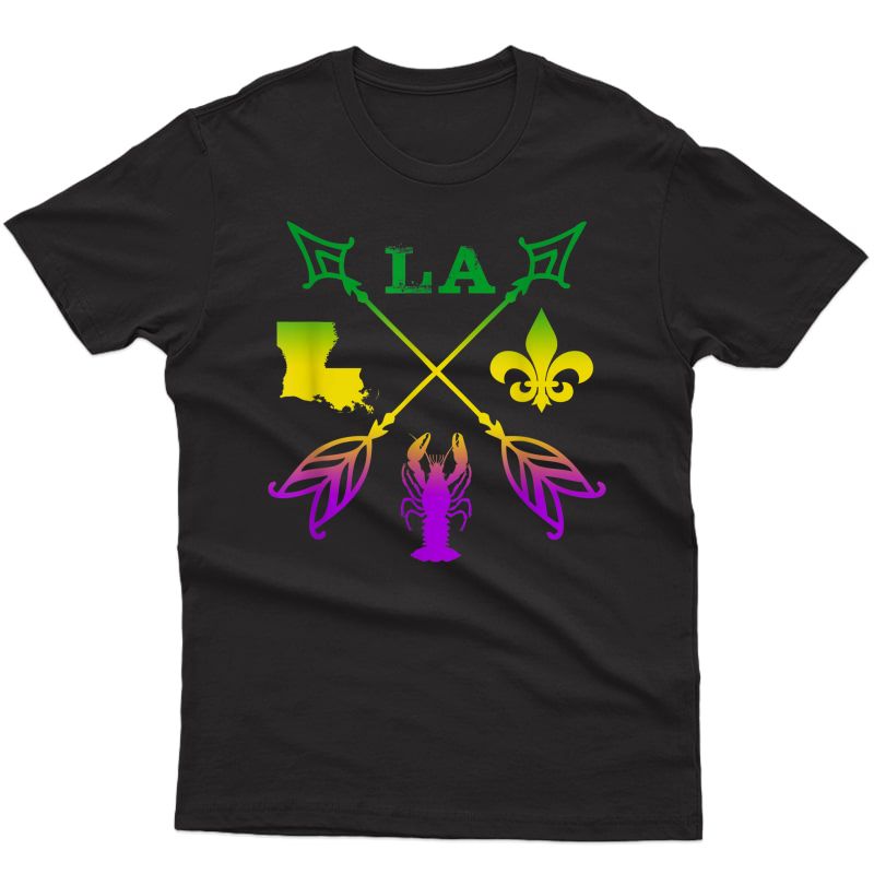Louisiana Arrow T Shirt New Orleans Mardi Gras Tshirt T-shirt