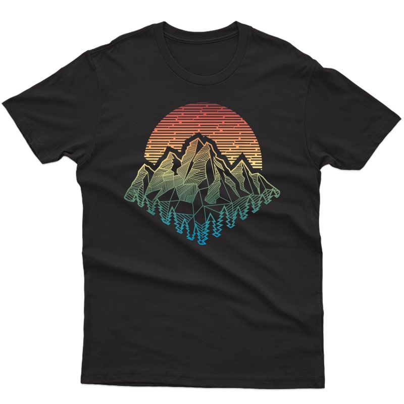 Mountains Geometry Outdoor T Shirt Camping Hiking Hiker Gift