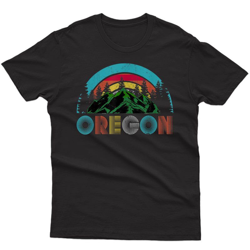 Oregon Mountains Tee Outdoor Camping Hiking Shirts Gift T-shirt