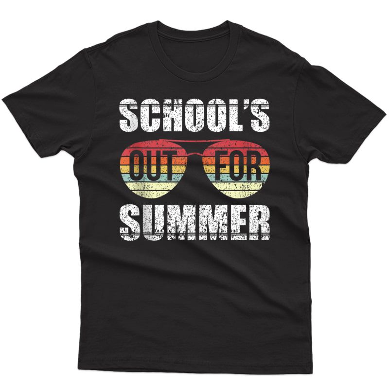 Retro Last Day Of School Schools Out For Summer Tea Gift Tank Top Shirts