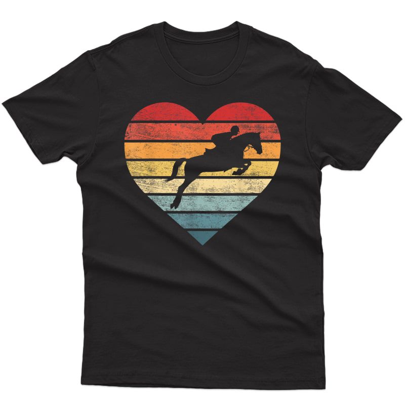 Retro Sunset Horse Lover Rider Equestrian Horseman Gifts T-shirt