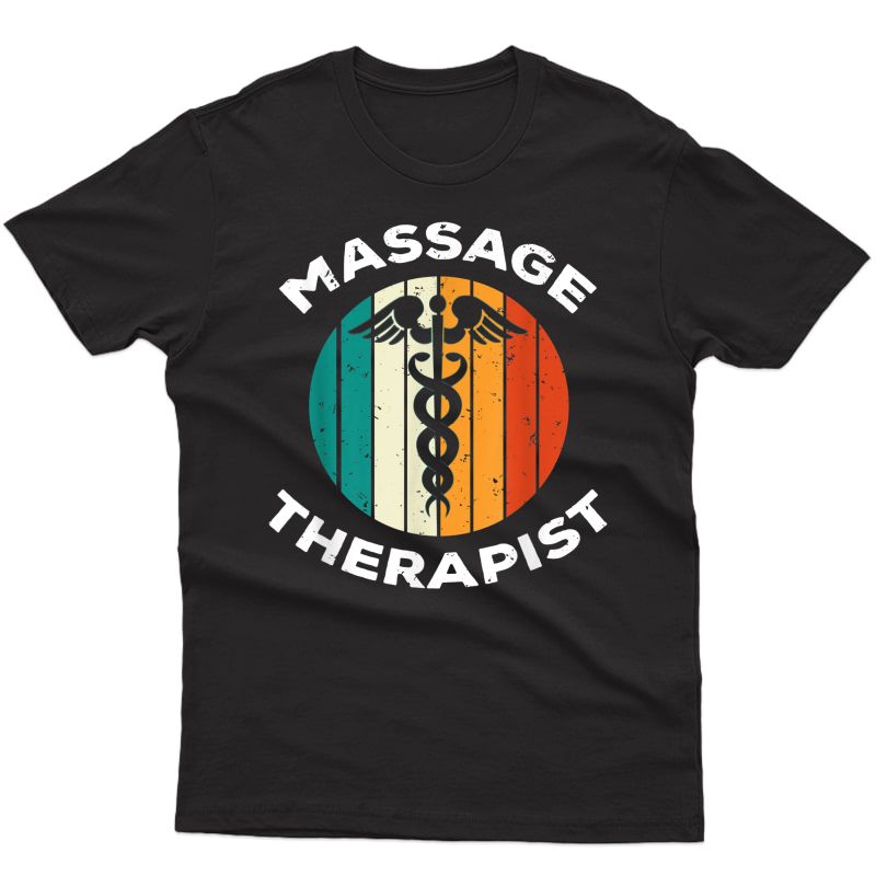 Retro Vintage Massage Therapist Caduceus T-shirt Cool Tee