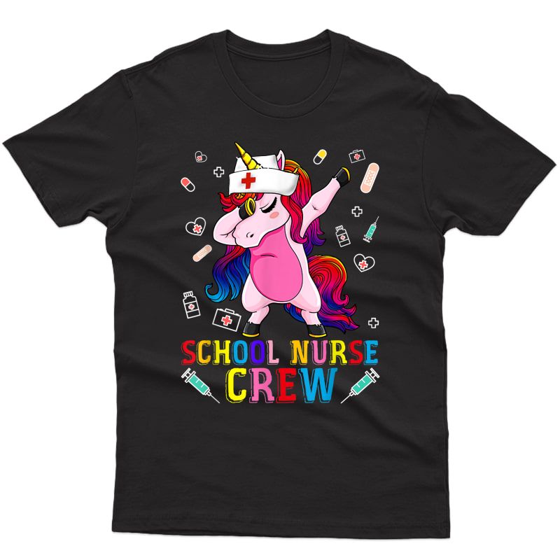 School Nurse Crew Cute Back To School Unicorn Gift Shirt