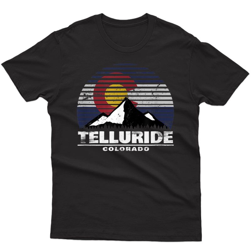 Telluride Colorado Distressed Retro Mountain T-shirt