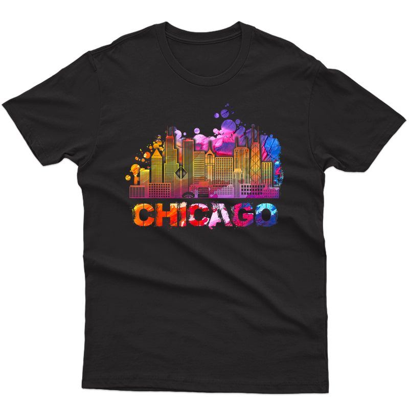Vintage Retro Chicago Illinois Skyline T-shirt