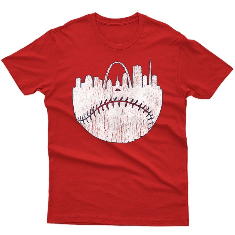 Vintage St. Louis Missouri Cityscape Baseball T-shirt