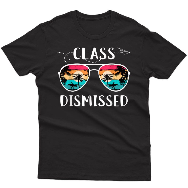 Vintage Tea Class Dismissed Sunglasses Sunset Surfing T-shirt