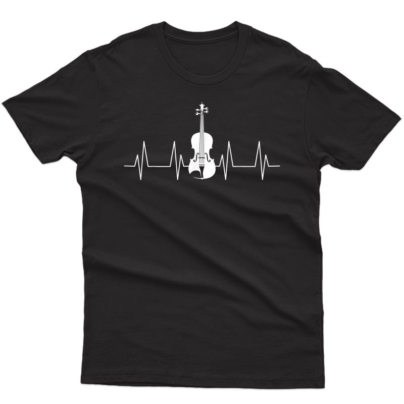 Violin Heartbeat Lover Heartline Ecg Music Tea School T-shirt