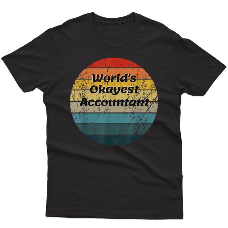 World's Okayest Accountant Vintage Sunset 60s 70s T-shirt